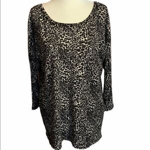 Dalia Animal Print Lightweight 3/4 Sleeve Sweater Size Medium